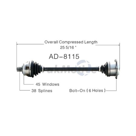 Surtrack Axle Cv Axle Shaft, Ad-8115 AD-8115